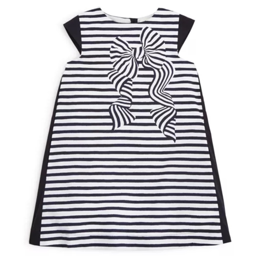 [kate spade] Girls Trompe L’Oeil Bow Stripe Dress